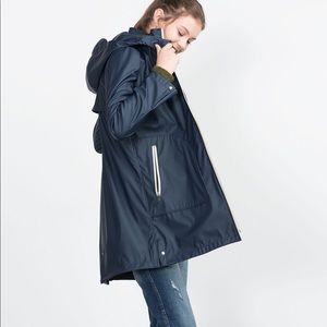 Zara - women’s rain jacket, dark blue